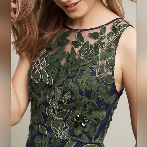 Anthropologie Pankaj & Nidhi Embroidered Fern Dress Size 6 New - Picture 14 of 15